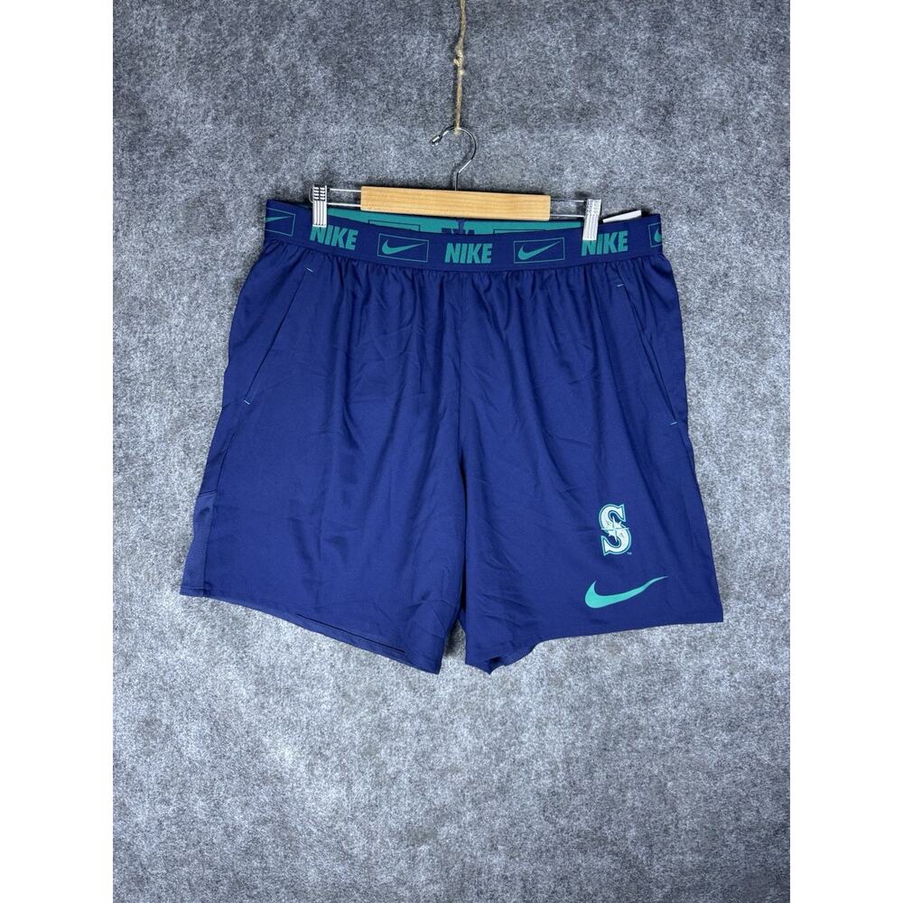 Nike Seattle Mariners Shorts Men’s 3XL Navy Standard Fit Performance Pull On